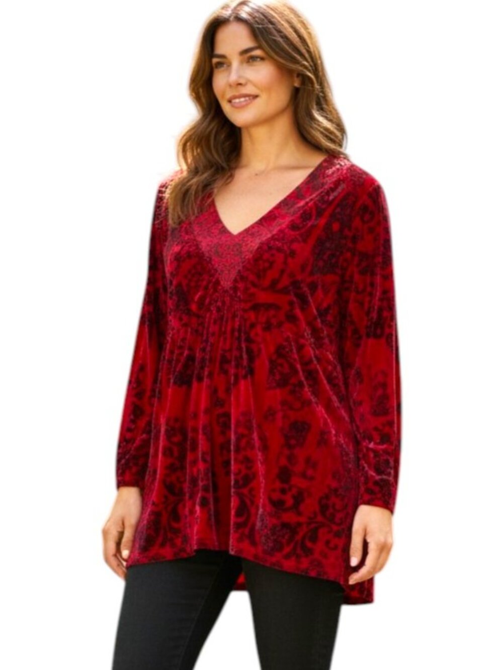 Vintage Live and Let Live Red Boho Top Sz 2X